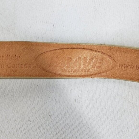 Brave Cream Narrow Leather Belt Bow Detail Size 28 - Picture 7 of 14